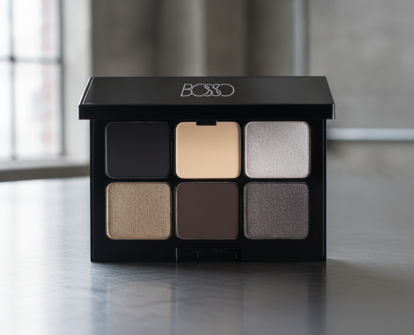 Bosso Makeup Beverly Hills vegan eyeshadow palette, Smoky shades